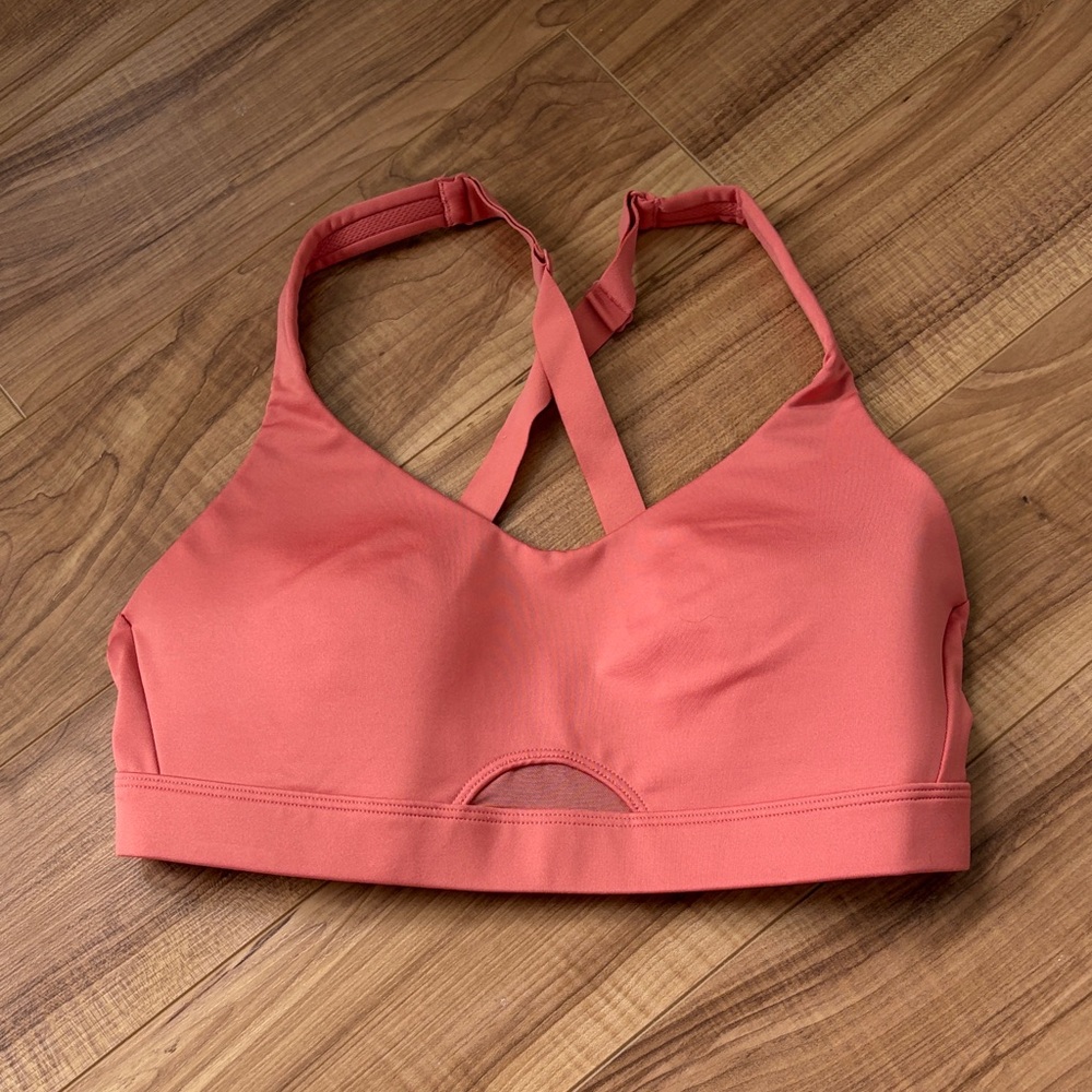 Victoria’s Secret Sport Women's Coral Padded Sports Bra with Crisscross Back